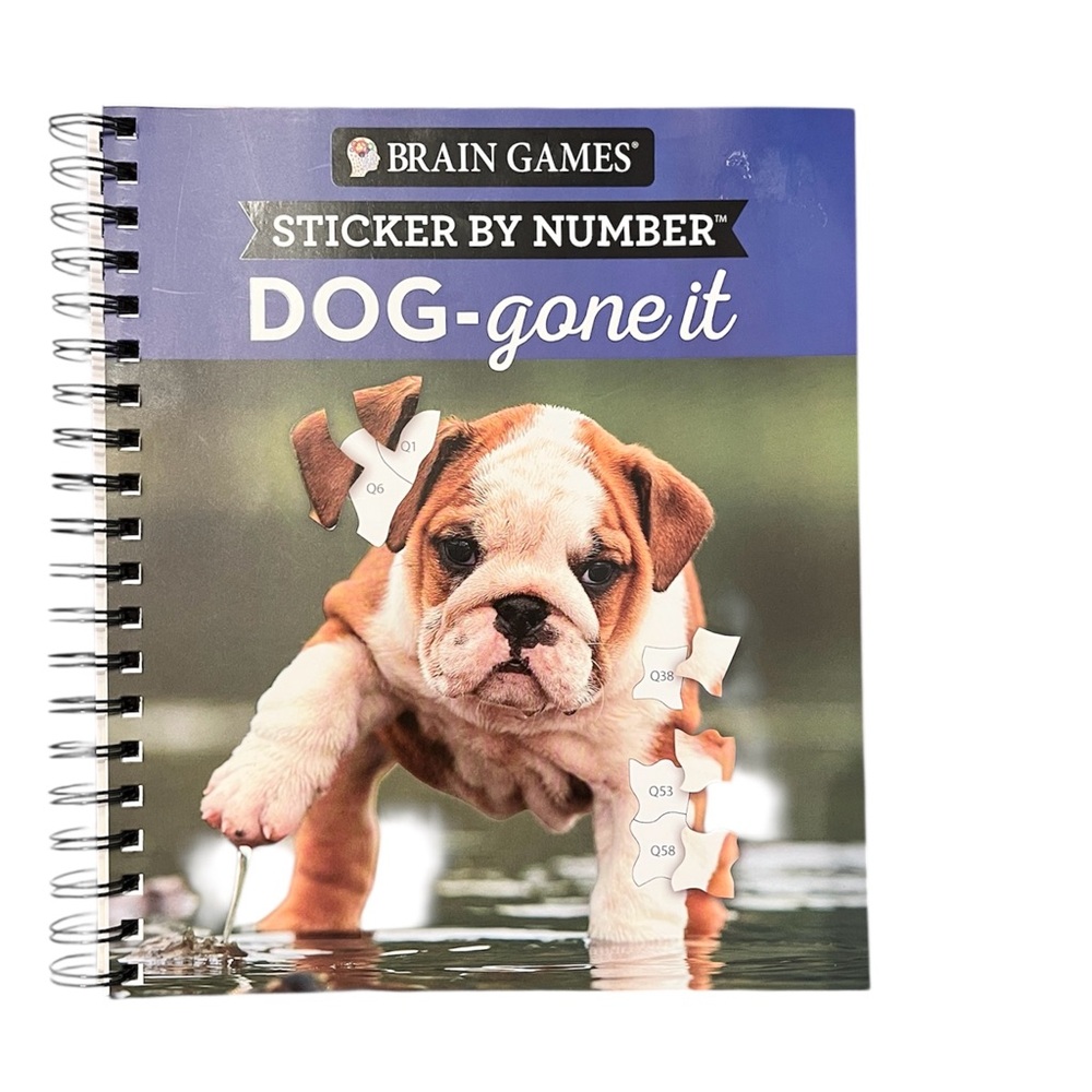 Brain Games Sticker by Number: Dog-Gone It (28 Images to Sticker) New